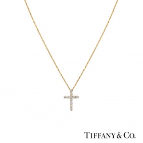 Tiffany & Co. Yellow Gold Diamond Cross Pendant Tiffany & Co. Yellow Gold Diamond Cross Pendant